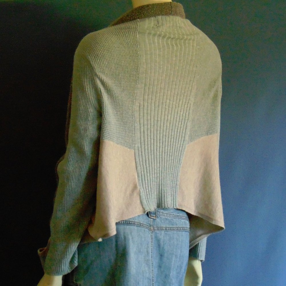 Sparrow Hi Lo Patchwork Open Cardigan PL - Picture 7 of 9